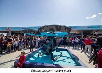 Istanbul / Turkey - 9.21.2019: Cezeri: First Turkish Flying Car Made By Baykar