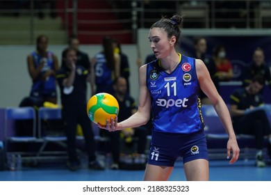 ISTANBUL, TURKEY - APRIL 06, 2022: Naz Aydemir Akyol In Fenerbahce Opet Vs Vakifbank CEV Champions League Volley Semi Final Match In Vakifbank Sport Hall