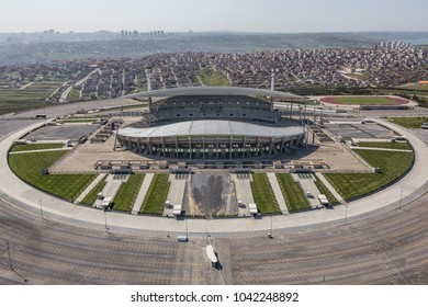 Istanbul, Turkey - April 12, 2015: Aeral View Of Istanbul Olympic Stadium ( Ataturk Olympic Stadium).