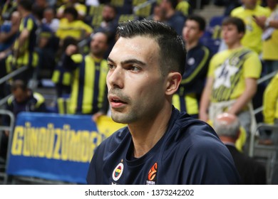 ISTANBUL / TURKEY - APRIL 16, 2019: Kostas Sloukas During Turkish Airlines EuroLeague 2018-19 Play-Off Game 1 Fenerbahce Beko Vs Zalgiris Kaunas At Ulker Sports Arena.