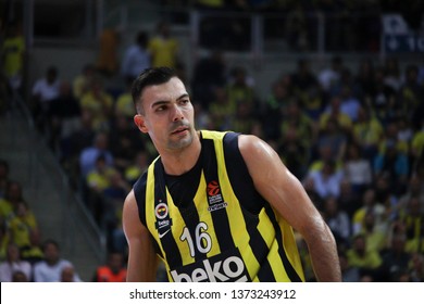 ISTANBUL / TURKEY - APRIL 16, 2019: Kostas Sloukas During Turkish Airlines EuroLeague 2018-19 Play-Off Game 1 Fenerbahce Beko Vs Zalgiris Kaunas At Ulker Sports Arena.