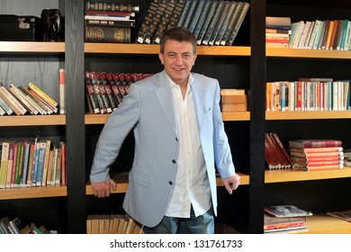 ISTANBUL, TURKEY - APRIL 16: Famous Turkish Writer Kursat Basar At Book Promotion Press Meeting On April 16, 2012 In Istanbul, Turkey. Kursat Basar, Turkey's Best Selling Romantics Books Writer.