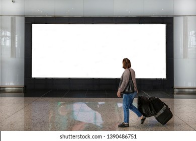 Istanbul / Turkey - April 21, 2019; New Istanbul Airport Terminal. Third Istanbul Airport. Advertising Board In The Lounge.