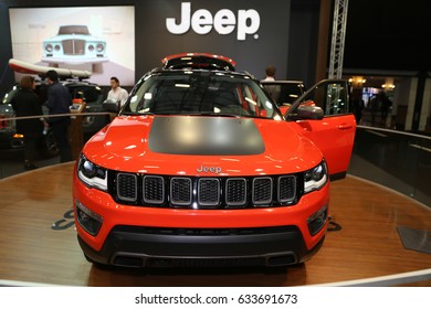 ISTANBUL, TURKEY - APRIL 22, 2017: Jeep Compass on display at Autoshow Istanbul