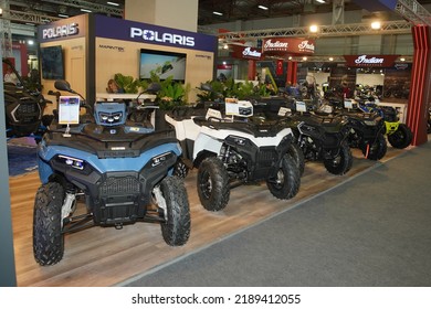 ISTANBUL, TURKEY - APRIL 23, 2022: Polaris UTV On Display At Motobike Expo In Istanbul Exhibition Center