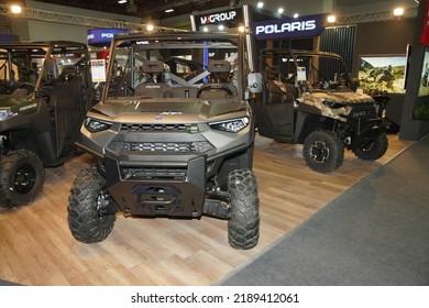 ISTANBUL, TURKEY - APRIL 23, 2022: Polaris UTV On Display At Motobike Expo In Istanbul Exhibition Center