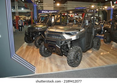 ISTANBUL, TURKEY - APRIL 23, 2022: Polaris UTV On Display At Motobike Expo In Istanbul Exhibition Center