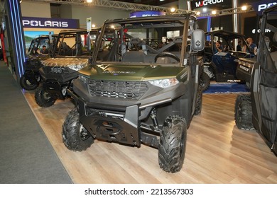 ISTANBUL, TURKEY - APRIL 23, 2022: Polaris UTV On Display At Motobike Expo In Istanbul Exhibition Center