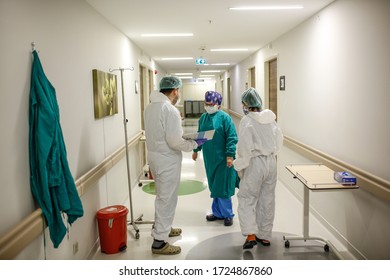 ISTANBUL, TURKEY - APRIL 29, 2020: Health workers operating with their masks and protective equipment in order to provide better care and treatment to the coronavirus patients.
