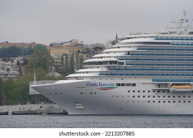 ISTANBUL, TURKEY - APRIL 30, 2022: Costa Venezia Cruise Ship In Galataport Istanbul. Ship Is 135,225 GT And 5,260 Capacity