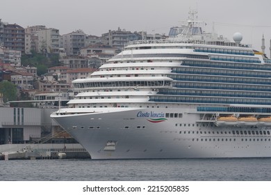 ISTANBUL, TURKEY - APRIL 30, 2022: Costa Venezia Cruise Ship In Galataport Istanbul. Ship Is 135,225 GT And 5,260 Capacity