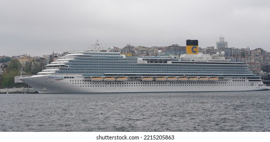 ISTANBUL, TURKEY - APRIL 30, 2022: Costa Venezia Cruise Ship In Galataport Istanbul. Ship Is 135,225 GT And 5,260 Capacity