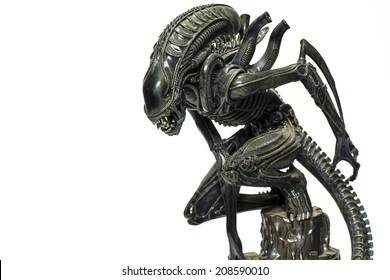 Istanbul, Turkey - August 01, 2014: Isolated studio shot of the Alien character.