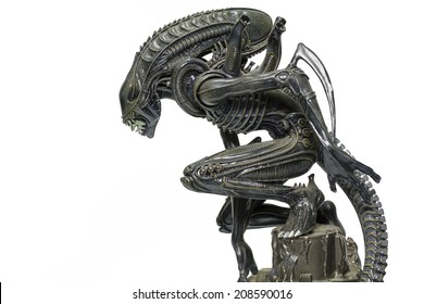 Istanbul, Turkey - August 01, 2014: Isolated studio shot of the Alien character.