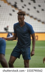 Istanbul, Turkey - August 13, 2019: Tammy Abraham On Pre Match Training Of Super Cup Chelsea Vs Liverpool