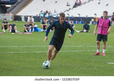 Istanbul, Turkey - August 13, 2019:  Ross Barkley On Pre Match Training Of Super Cup Chelsea Vs Liverpool