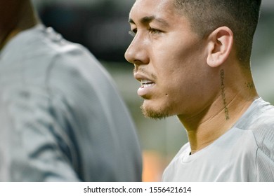 Istanbul, Turkey - August 13, 2019: Portrait Of Liverpool FC Player Roberto Firmino On Pre-match Training