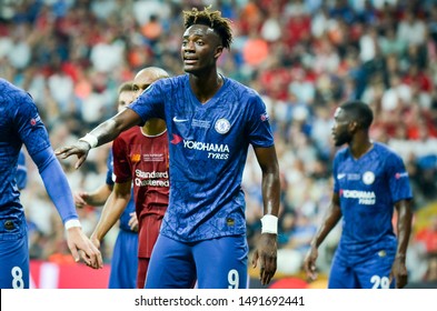 Istanbul, Turkey - August 14, 2019: Tammy Abraham During The UEFA Super Cup Finals Match Between Liverpool And Chelsea At Vodafone Park In Vodafone Arena, Turkey