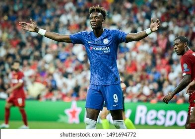 Istanbul, Turkey - August 14, 2019: Tammy Abraham During The UEFA Super Cup Finals Match Between Liverpool And Chelsea At Vodafone Park In Vodafone Arena, Turkey