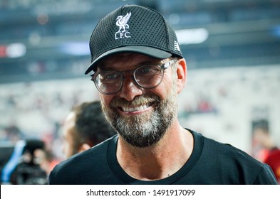 Istanbul, Turkey - August 14, 2019: Jurgen Klopp Player During The UEFA Super Cup Finals Match Between Liverpool And Chelsea At Vodafone Park In Vodafone Arena, Turkey