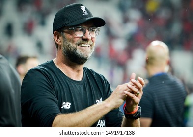 Istanbul, Turkey - August 14, 2019: Jurgen Klopp During The UEFA Super Cup Finals Match Between Liverpool And Chelsea At Vodafone Park In Vodafone Arena, Turkey