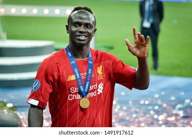 Istanbul, Turkey - August 14, 2019: Sadio Mane Player During The UEFA Super Cup Finals Match Between Liverpool And Chelsea At Vodafone Park In Vodafone Arena, Turkey