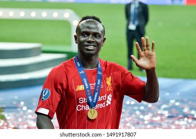 Istanbul, Turkey - August 14, 2019: Sadio Mane Player During The UEFA Super Cup Finals Match Between Liverpool And Chelsea At Vodafone Park In Vodafone Arena, Turkey