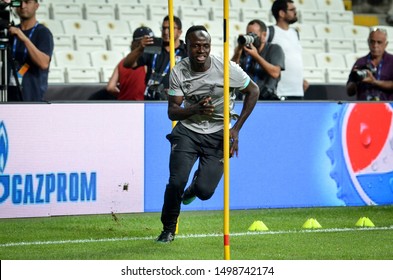 Istanbul, Turkey - August 14, 2019:  Sadio Mane  Before The UEFA Super Cup Finals Match Between Liverpool And Chelsea At Vodafone Park In Vodafone Arena, Turkey