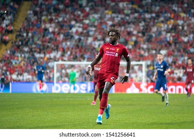 Istanbul, Turkey - August 14, 2019: Forward Liverpool FC Divock Origi During The Of Match UEFA Super Cup. Film Gains