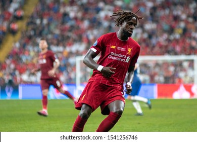 Istanbul, Turkey - August 14, 2019: Forward Liverpool FC Divock Origi During The Of Match UEFA Super Cup. Film Gains