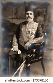 ISTANBUL, TURKEY - CIRCA 1900's : Old Ottoman Soldier Portrait .Circa 1900's. 