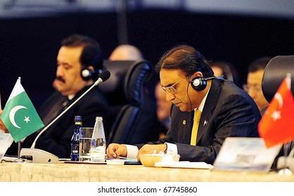 ISTANBUL, TURKEY - DEC 23: President, Asif Ali Zardari, Present During Eleventh ECO Summit Held On December 23 2010 In Istanbul.