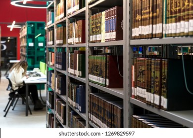 Istanbul / Turkey - December 14, 2018 ; library concept for university or school. books ,table ,chair in the library. - Shutterstock ID 1269829597