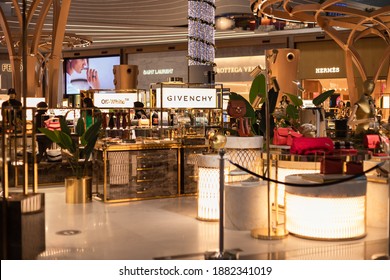 Istanbul, Turkey- December 2020. Givenchy Store Interior In Istanbul Airport.