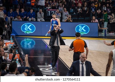 Istanbul / Turkey - December 7: Coach Ergin Ataman During EuroLeague 2018-19 Round 2 Basketball Game Anadolu Efes Vs Real Madrid At Sinan Erdem Dome.