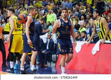 ISTANBUL / TURKEY - FEBRUARY 20, 2020: Facundo Campazzo During EuroLeague 2019-20 Round 24 Basketball Game Between Fenerbahce And Real Madrid At Ulker Sports Arena.