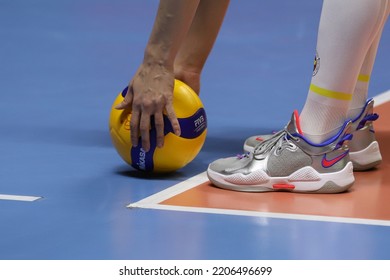 ISTANBUL, TURKEY - FEBRUARY 20, 2022: Naz Aydemir Akyol In Fenerbahce Opet Vs PTT Turkish Sultans League Match In Burhan Felek Sport Hall