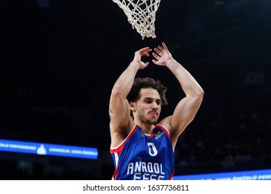 ISTANBUL / TURKEY - FEBRUARY 7, 2020: Shane Larkin During EuroLeague 2019-20 Round 24 Basketball Game Between Anadolu Efes And Zalgiris Kaunas At Sinan Erdem Dome.