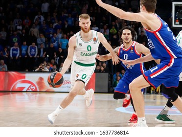 ISTANBUL / TURKEY - FEBRUARY 7, 2020: Thomas Walkup	And Shane Larkin In Action During EuroLeague 2019-20 Round 24 Basketball Game Between Anadolu Efes And Zalgiris Kaunas At Sinan Erdem Dome.