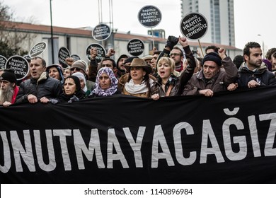 ISTANBUL, TURKEY - JAN 19, 2012: Death Anniversary Of Hrant Dink Who Was Killed On 19 January 2007