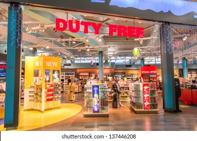 ISTANBUL, TURKEY - JANUARY 03: Duty Free Shop On January 03, 2012 In Istanbul, Turkey. Duty Free Shops Are Retail Outlets That Are Exempt From The Payment Of Certain Local Or National Taxes And Duties