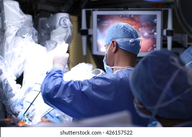 ISTANBUL, TURKEY - January 11, 2016: Medical Robot Da Vinci. Robotic Surgery.