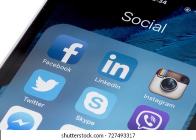 ISTANBUL, TURKEY - JANUARY 24, 2016: Social Media Are Trending And Both Business As Consumer Are Using It For Information Sharing And Networking.