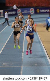 ISTANBUL, TURKEY - JANUARY 30, 2021: Athletes running during Turkish Athletic Federation Olympic Threshold Competitions