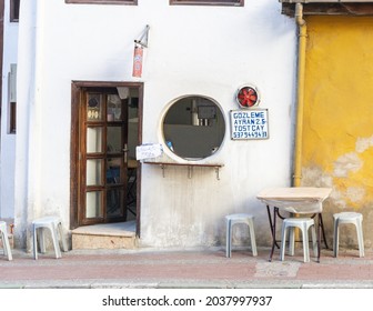 ISTANBUL, TURKEY - Jul 12, 2017: A Vintage Cafe Exterior In The City In Istanbul, Turkey