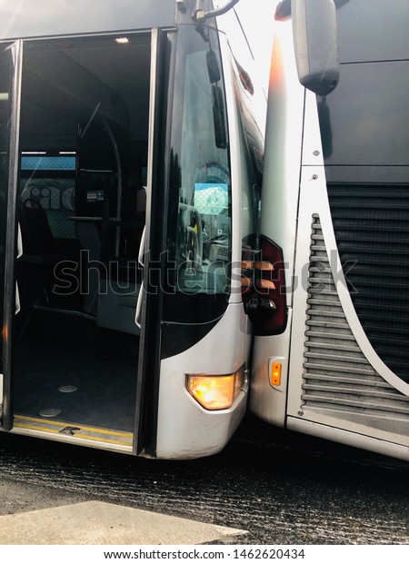 ISTANBUL,\
TURKEY - JULY 12, 2019: Bus crash in\
Istanbul