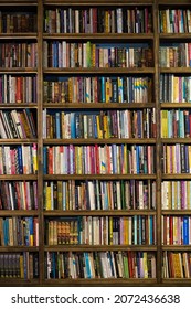 Istanbul, Turkey - July 18, 2021: Editorial Image Of Many Books Arranged On Shelves In Istanbul, Turkey.