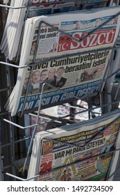 Istanbul / Turkey - July 19, 2019 ; the newspaper from Turkey at the shop.