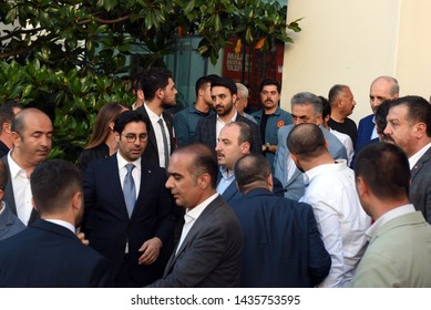 ISTANBUL, Turkey- June 26, 2019:Justice And Development Party Supporters In Central Istanbul