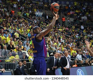 ISTANBUL / TURKEY - MARCH 15, 2019: Chris Singleton During EuroLeague 2018-19 Round 26 Basketball Game Fenerbahce Vs Barcelona At Ulker Sports Arena.